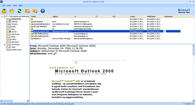 Preview Outlook items before conversion