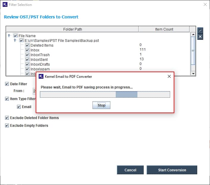 converting pst to pdf