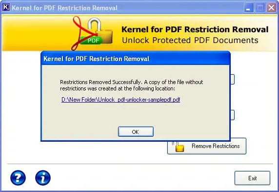 Preview of the PDF document by following the link displayed by the tool