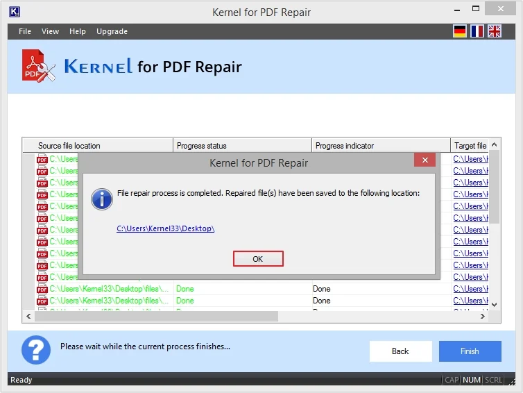 You will get a link to directly access the repaired files