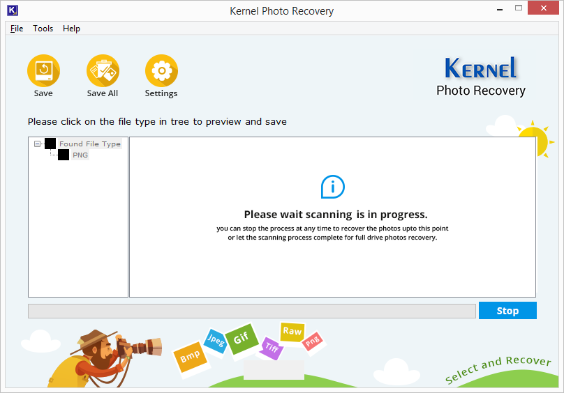 Process of retrieving images from the specific drive