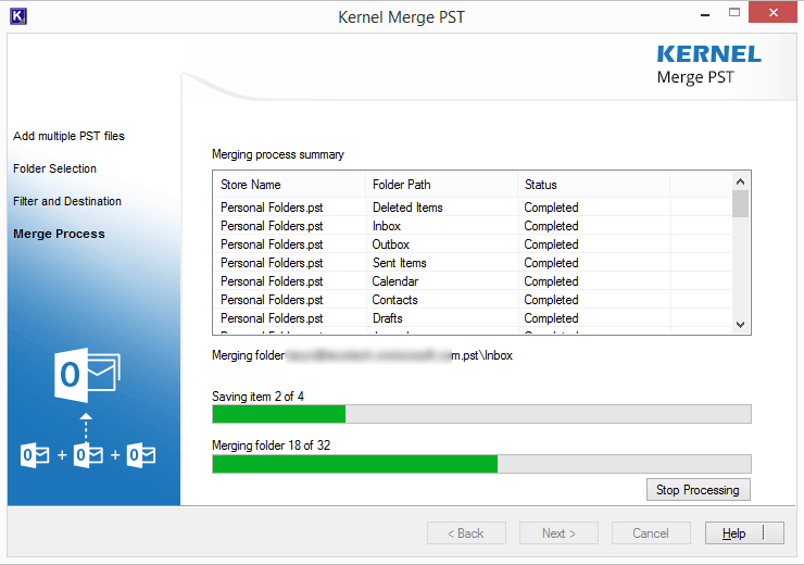 Merging process of the Kernel Merge PST