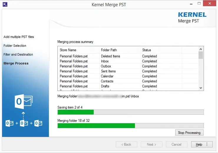 Merging process of the Kernel Merge PST