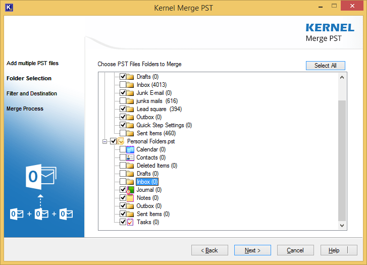 Select the folder you want to merge