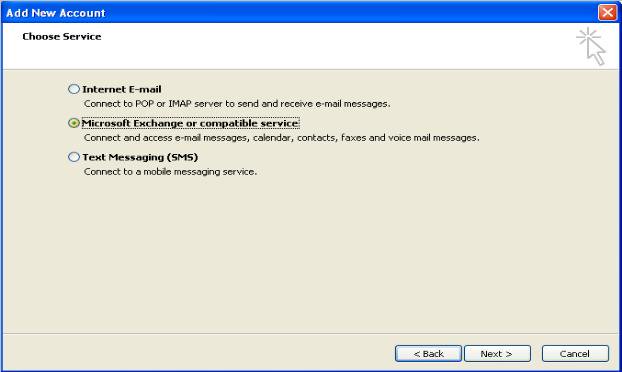 Microsoft Exchange or compatible service