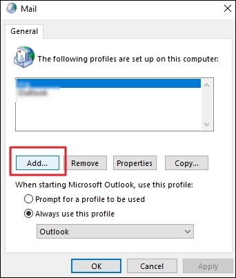 Click Add button after clicking the Show Profile