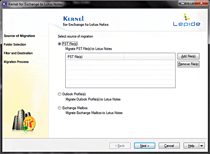 Welcome Screen of Kernel for PST to NSF software