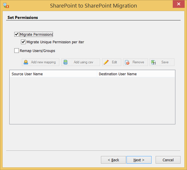 Eseguire la migrazione delle autorizzazioni associate al sito di SharePoint di origine