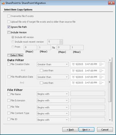 Filter anwenden (Datumsfilter, Dateifilter)