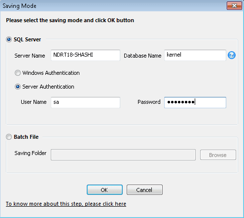 Saving selected SQL Server Database to Live SQL Server