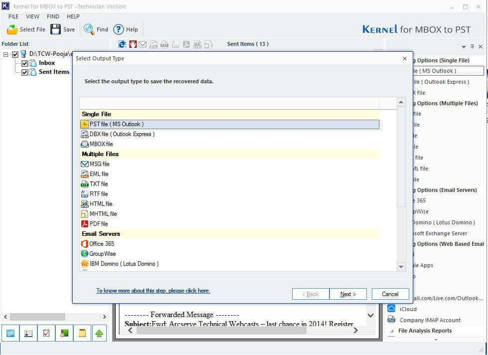 Save Thunderbird MBOX file