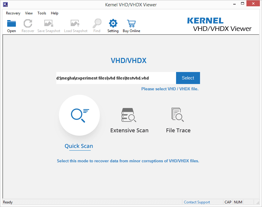 Selecting the mode for scanning the file