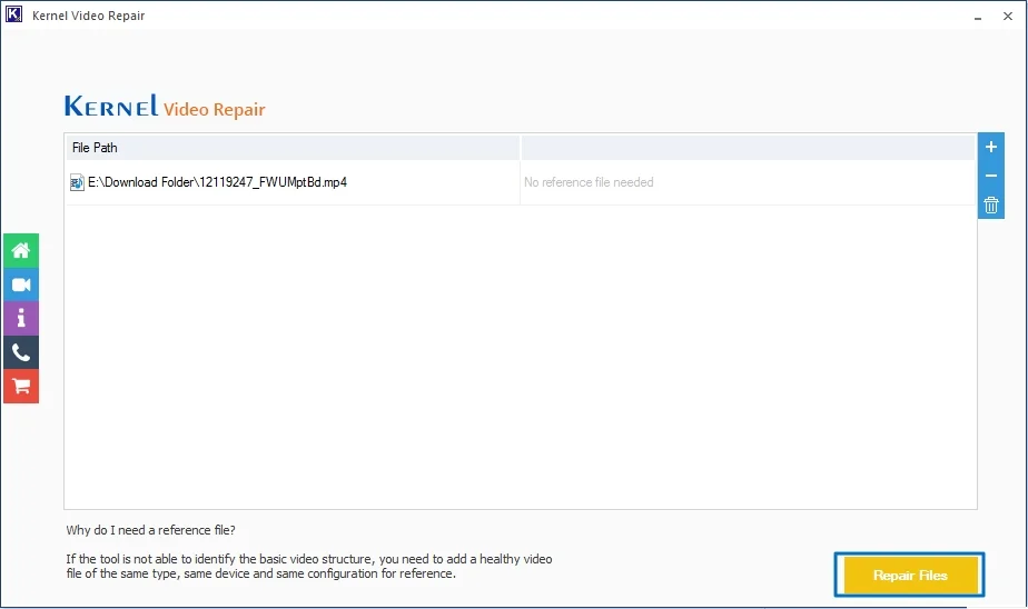 Click repair file