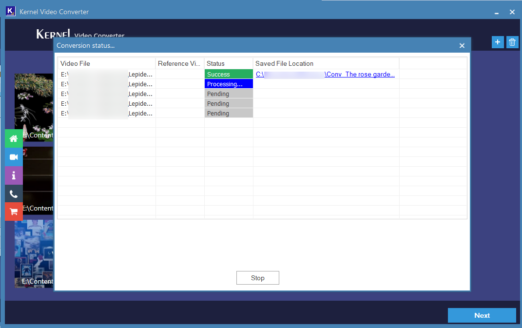 conversion process status