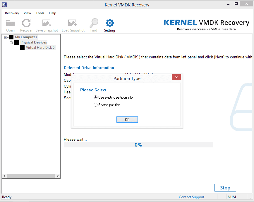 Selecting the partition