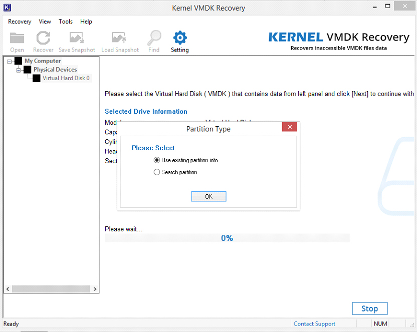 Use existing partition info or Search partition