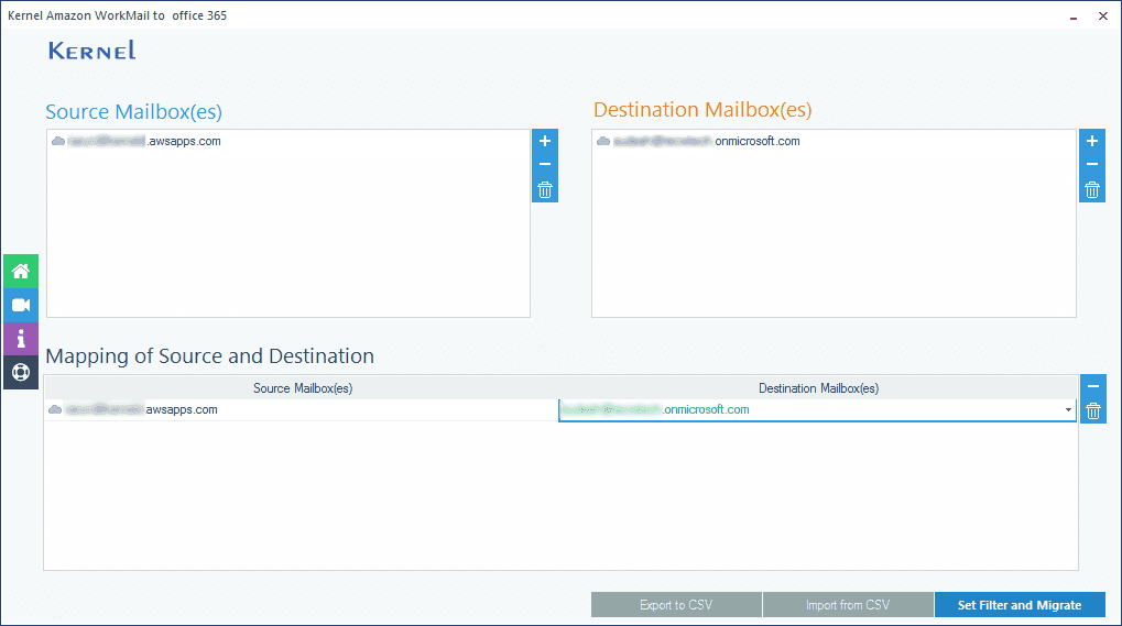 Mapping Source and Destination mailbox