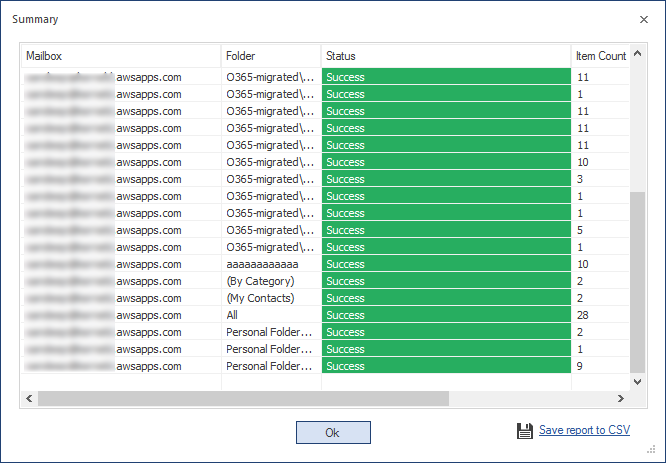 Save report in CSV file