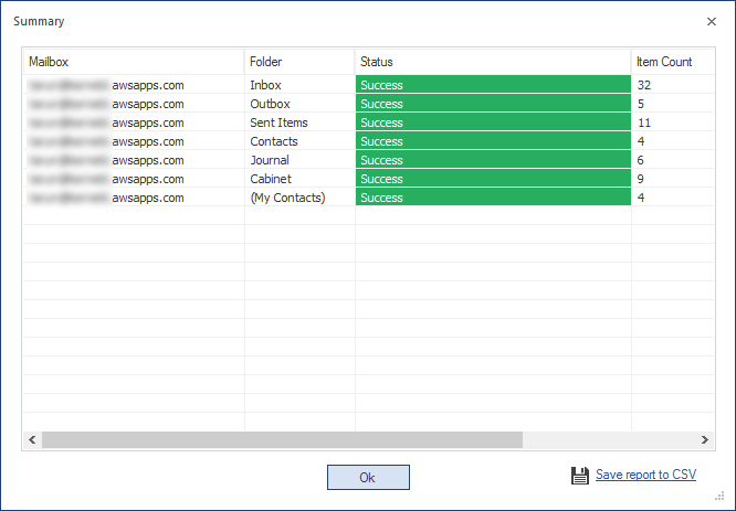 Save report to CSV