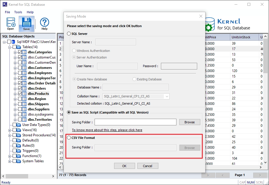 save to CSV