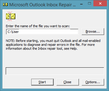 Select the desired PST file