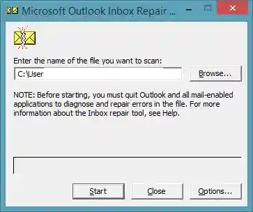 Select the desired PST file