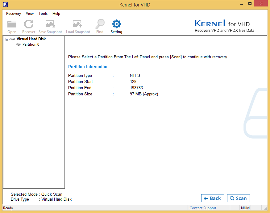 Selecting the corrupt partition