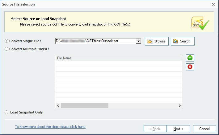Choose corrupt OST file.