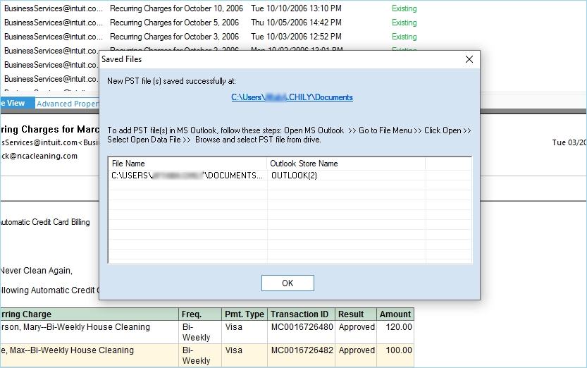 Save in PST file safely.
