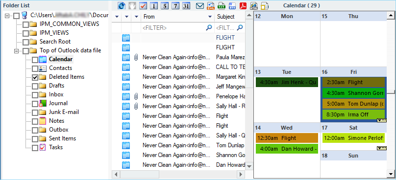 Scan and preview the contents of PST file quickly