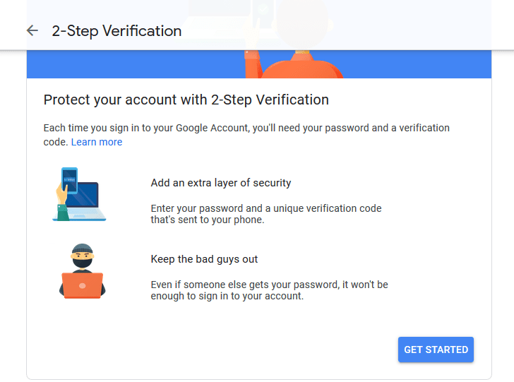 2-step verification window