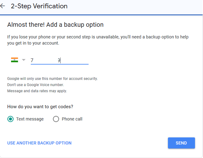 Add a backup option