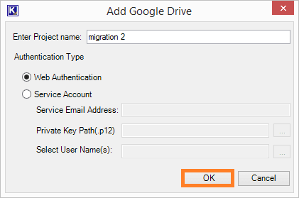 For adding Google Drive as a destination