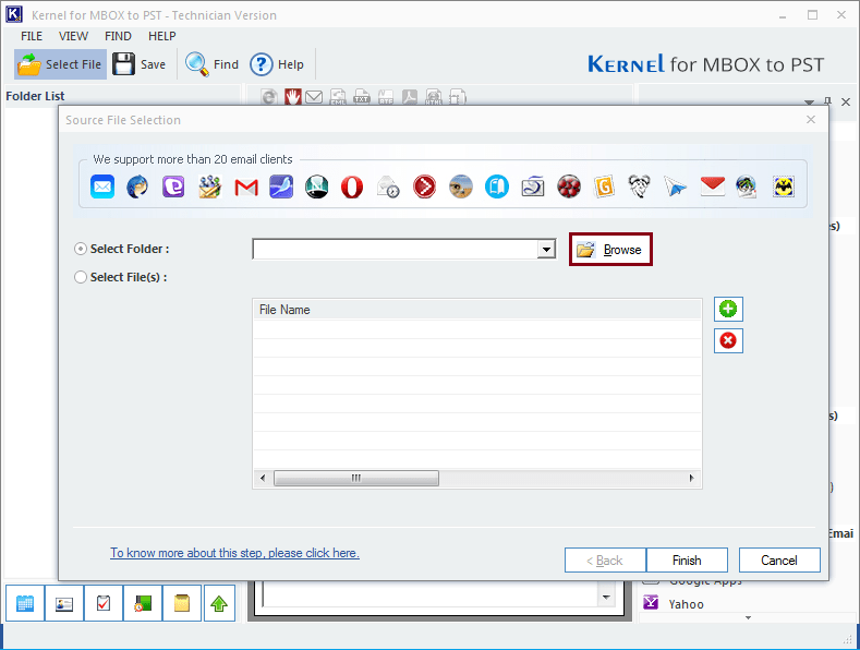 Launch MBOX to PST converter tool