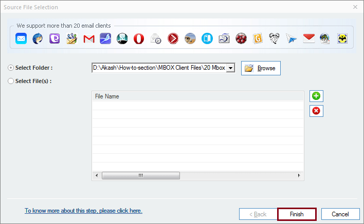 after folder added click finish