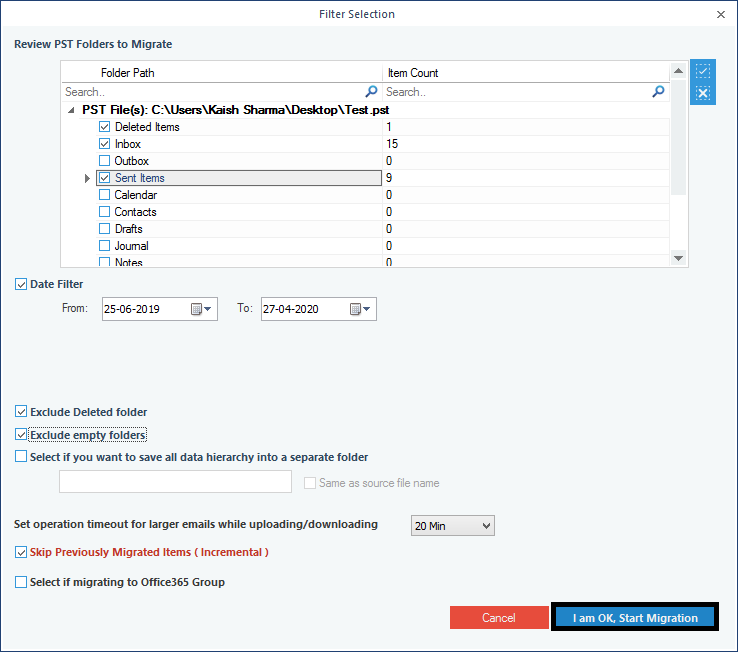 Apply desired filters to save specific data