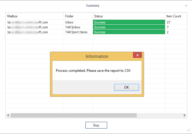 click Save the report to CSV