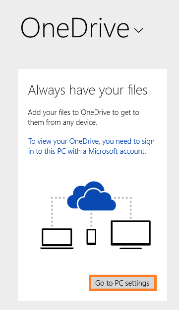 click on Go to the PC Settings option