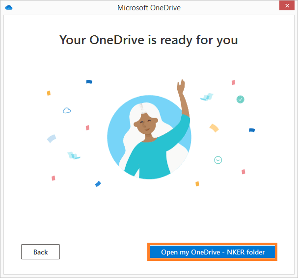 OneDrive for business folder is ready
