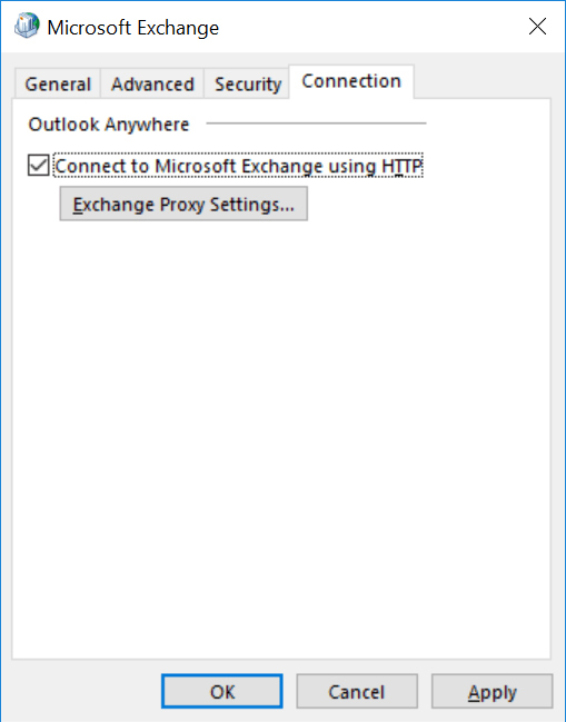  click Exchange Proxy Settings