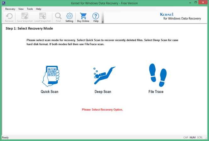 select scanning options according to your requirement