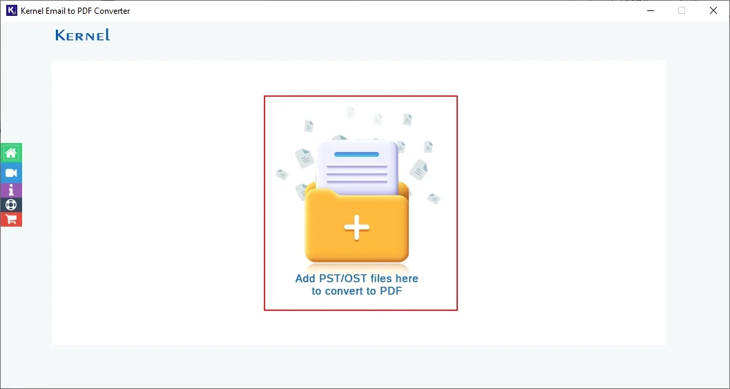 click on Add files to add PST file