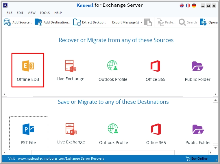 add source and destination as PST file