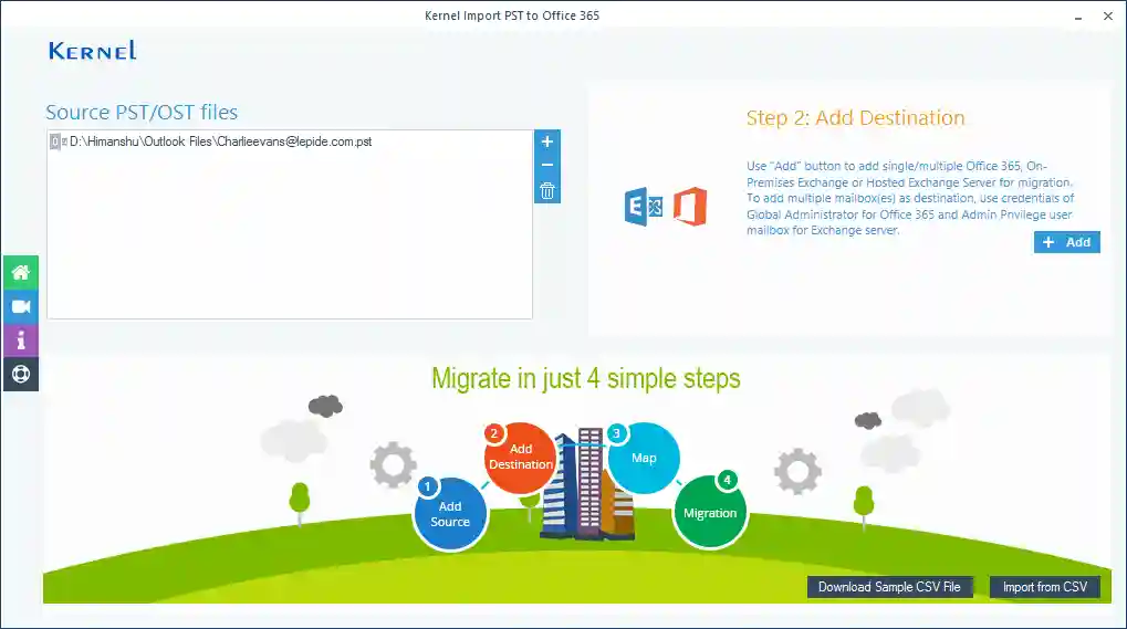 source to add PST file