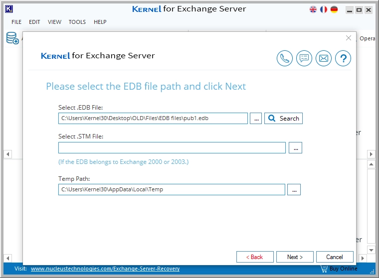 add the corrupt .edb file