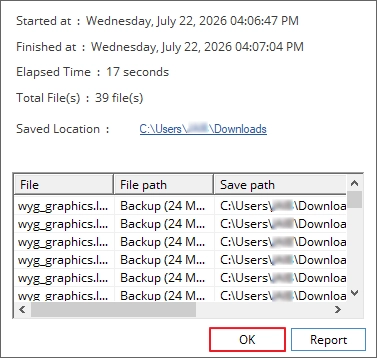  save the report for future use