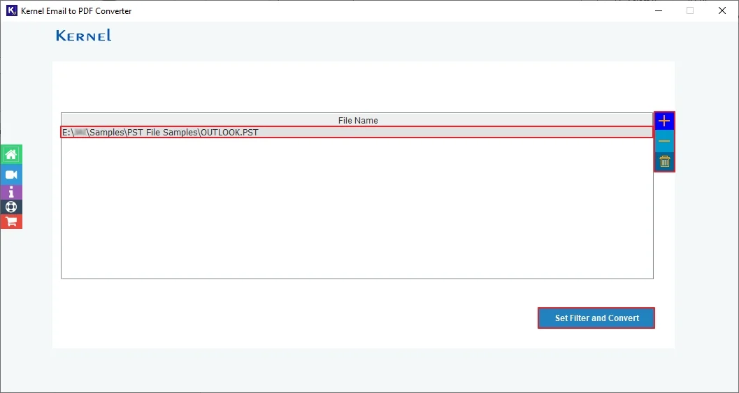 click on the Set Filter and Convert option