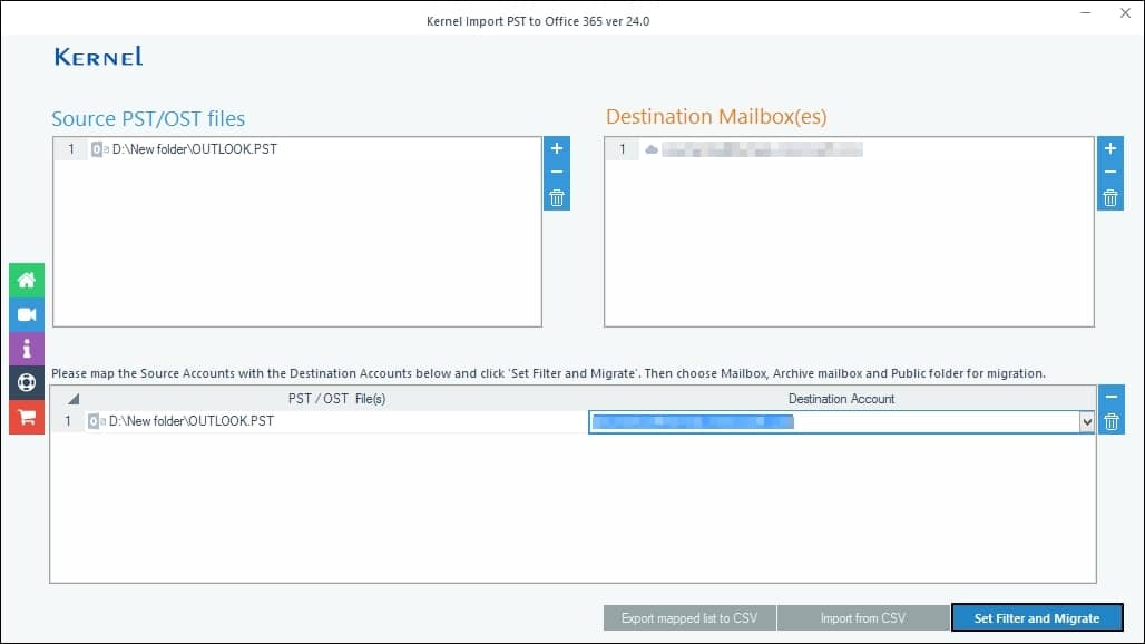 Set Filter and Migrate