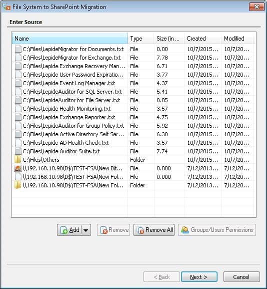 Once the documents are added to the source