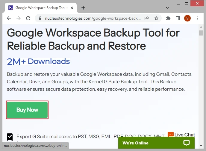 Click on the Buy Now button to proceed